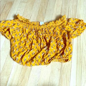 Orange floral crop top